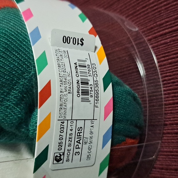 Holiday Ornament Socks 3 pair (Corgi, Santa Hat, Holiday stripes) - Picture 3 of 5